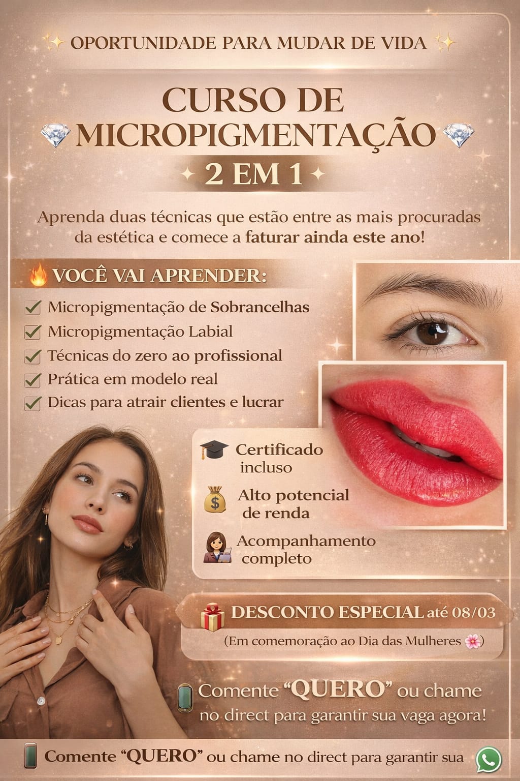 Imagem do serviço de Combo * Micropigmentação de sobrancelha e labial *
